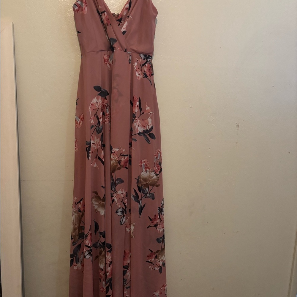Windsor Floral Maxi Dress in Mauve and Black